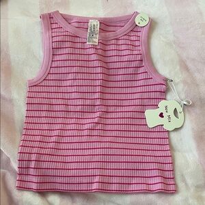 New Mix Pink and Red Striped Tank Top